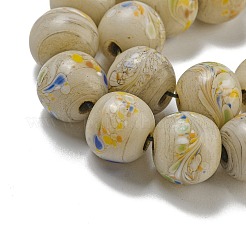手作りランプワークビーズ連売り  水玉模様の丸い  リネン  12~12.5mm  穴：2mm  約24個/連  10.71''（27.2センチメートル）&nbsp;BLOW-D006-07E