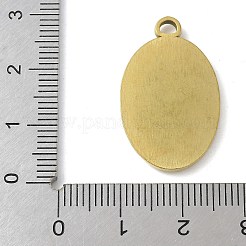 304ステンレスペンダント  アイチャーム付きオーバル  18KGP本金メッキ  27x16.5x2mm  穴：2.5mm&nbsp;STAS-L277-03B-G