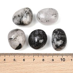 天然トルマリン入りクォーツビーズ  タンブルストーン  ナゲット  穴なし/ドリルなし  花瓶フィラーの宝石  15~23x18~28x6~21mm&nbsp;GG-CBAD0F6-A10-01