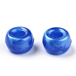 プラスチックパールビーズ  バレル  藤紫色  9x6mm  穴：3.8mm  約1900個/500g&nbsp;KY-T025-01-D01