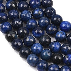 染め加工天然石ラピスラズリラウンドビーズ連売り  6mm  穴：1mm  約60個/連  15インチ&nbsp;G-M169-6mm-05