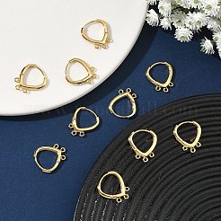 シェグレース 真鍮製フープピアス金具  カドミウムフリー＆ニッケルフリー＆鉛フリー  3ループ付き  18KGP本金メッキ  17x14~14.5x2mm  穴：1~1.2mm&nbsp;XGR0159G-91G
