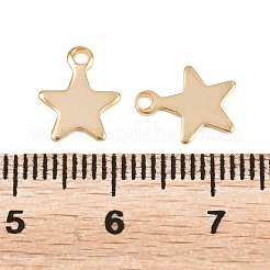 ステンレススチールチャーム201個  スター  ゴールドカラー  10x8.5x0.8mm  穴：1mm&nbsp;STAS-F039-04A-G