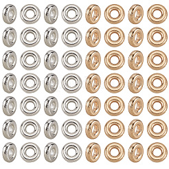 2000個2色ccbプラスチックビーズ  丸いリング  プラチナ·ゴールデン  6x2mm  穴：2mm  1000個/カラー&nbsp;CCB-PA0001-01