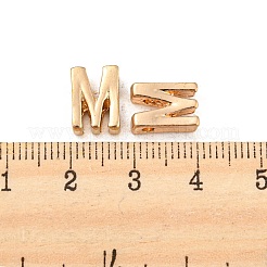 金メッキ合金ビーズ  頭文字  文字.m  10x3mm  穴：1.8mm&nbsp;PALLOY-CJC0001-64KCG-M