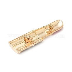 口紅のエナメルピン  バックパック服用の合金ラインストーンラペルピン  ゴールドカラー  65x17.5mm&nbsp;JEWB-P048-02G