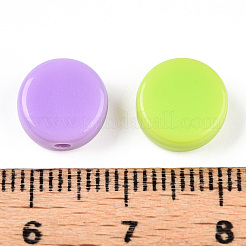 不透明なアクリルビーズ  フラットラウンド  ミックスカラー  10x4.5mm  穴：1.8mm  約1430個/500g&nbsp;SACR-N018-09