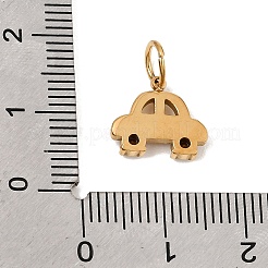 304ステンレススチールラインストーンペンダント  車のチャーム  18KGP本金メッキ  10.5x12x3mm  穴：6mm&nbsp;RB-CBAC900-11G