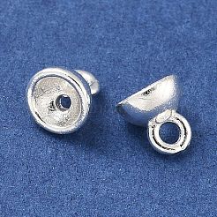 真鍮ビーズキャップペンダントベイル  グローブガラスバブルカバーペンダント用  925銀メッキ  5x4.5mm  穴：1.2mm&nbsp;KK-P284-15S