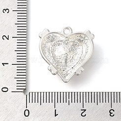 ラックメッキ合金ペンダント  ラインストーン付き  ハート  グリーン  20.5x19.5x6mm  穴：1.5mm&nbsp;PALLOY-M055-01S-06