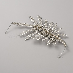 合金ラインストーンヘアピンセット  結婚式の花嫁用品、女性、女の子向け  花  銀  130x225x11mm&nbsp;OHAR-WH0014-25S