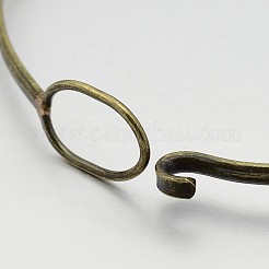 真鍮製バングル作り  アンティークブロンズ  63x50x3mm&nbsp;X-BJEW-B133-01AB-NF