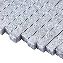 シーリングワックススティック  芯付き  ワックスシーリングスタンプ用  銀  91x12x11.8mm&nbsp;DIY-WH0003-C05