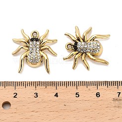 合金クリスタルラインストーンペンダント  クモのチャーム  ゴールドカラー  22.5x22.5x5mm  穴：1.8mm&nbsp;FIND-I043-10G