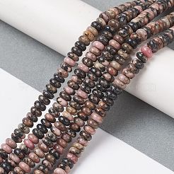 天然石ロードナイトビーズ連売り  ロンデル  4.5x2.5mm  穴：0.8mm  約158個/連  15.55インチ（39.5cm）&nbsp;G-H292-A11-02