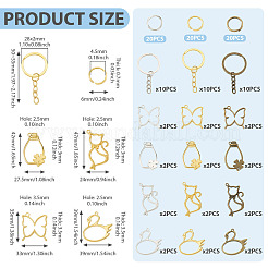 Diyキーホルダー作成キット  合金ペンダント入り  アイアンスプリットキーリング＆オープン丸カン  ミックスカラー  6x0.7mm  内径：4.5mm&nbsp;DIY-TA0018-85