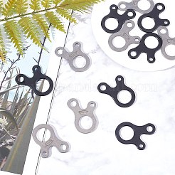 屋外テントキャノピーネイル防風ロープバックル  カタツムリタイプ滑り止めバックル  スリーアイステンレススチールクイックアジャストプレート  電気泳動ブラック＆ステンレススチールカラー  48x37x2.5mm  穴：5mm＆8mm＆18mm  2色  6個/カラー  12個/箱&nbsp;STAS-UN0013-61