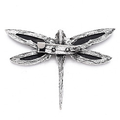 アワビの殻/パウア貝のブローチ/ペンダント  樹脂底部と合金パーツ  トンボ  アンティークシルバー  47.5x64x9.5mm  穴：6x4.5mm  ピン：0.7mm&nbsp;RESI-S376-17