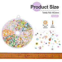 2800個10スタイルの手作りポリマー粘土カボション  プラスチック付き  混合図形  ミックスカラー  2.5~16x1~11x0.3~6mm  280個/スタイル&nbsp;CLAY-SW0001-02