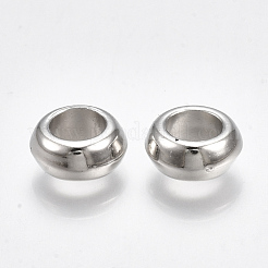 CCBプラスチックビーズ  大穴ビーズ  ドーナツ  プラチナ  10x4~5mm  穴：5.5mm&nbsp;X-CCB-T006-040P
