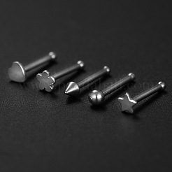 316l サージカルステンレススチール製鼻骨リング  ラウンド  ステンレス鋼色  6mm  ピン：0.8mm&nbsp;WG3D14E-01