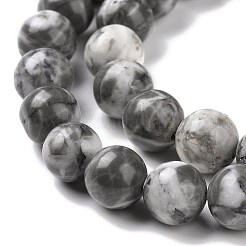 天然石翡翠ビーズ連売り  ラウンド  8mm  穴：1mm  約51個/連  15.94''（40.5センチメートル）&nbsp;G-E185-01