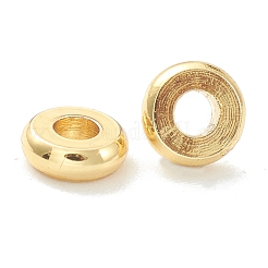 真鍮製スペーサービーズ  長持ちメッキ  フラットラウンド/ディスク  ヒシビーズ  18KGP本金メッキ  4x1.5mm  穴：1.6mm&nbsp;X-KK-P198-09A-G