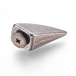 亜鉛合金製クラフトソリッドネジ式スタンズ  DIYレザークラフト爪  フカヒレ形状  ガンメタ色  17x9.5x10mm&nbsp;PALLOY-WH0018-01B
