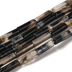 天然石瑪瑙ビーズ連売り  コラム  染め＆加熱  ミックスカラー  13~14x4mm  穴：1mm  約28個/連  15.12''（38.4センチメートル）&nbsp;G-E612-B13