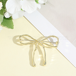 女性用蝶結び合金ブローチ  ライトゴールド  43x53.5mm&nbsp;JEWB-WH20003-09LG