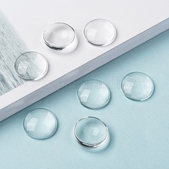 クリアガラスカボション  カメオ写真ペンダントジュエリー作成のためのクリアドームカボション  透明  17.5~18x5mm&nbsp;GGLA-R026-18mm