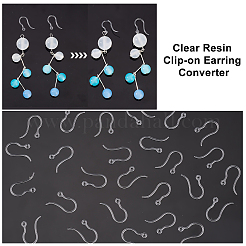 透明樹脂ピアスフック100個  水平ループ付き  透明  17x12x1mm  穴：1.2mm  ピン：0.7mm&nbsp;RESI-AR0001-26