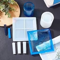 Diy用品キット  シリコンモールドと計量カップ付き  アルミ箔  ラテックス指サック  プラスチック攪拌棒＆ピペット  ミックスカラー  109x28.5mm  インナー：92.5mm&nbsp;DIY-OC0002-03