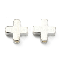 真鍮ビーズ  クロス  銀色のメッキ  8x3mm  穴：1.8mm&nbsp;X-PJ-TAC0001-31B-S