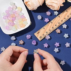 レインボー虹色メッキアクリルビーズ 60 個  キラキラビーズ  スター  ミックスカラー  11x11.5x9.5mm  穴：2mm&nbsp;CACR-YW0001-14
