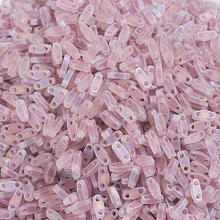 MIYUKIクォーターティラビーズ  日本製シードビーズ  2穴  （qtl142fr）マット透明スモーキーアメジストab  5x1.2x1.9mm  穴：0.8mm  約24000個/500g&nbsp;SEED-MY05-QTL142FR