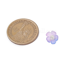 アクリルチャーム  真鍮製のループ金具付き  花  ミックスカラー  7.5x10.5x11mm  穴：1.8mm&nbsp;PALLOY-JF04521