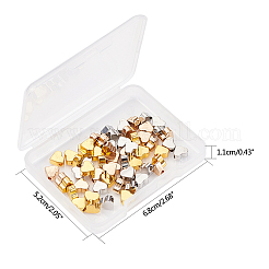 真鍮ビーズ  ハート  ミックスカラー  6x7x3mm  穴：1.5mm  60個/箱&nbsp;KK-PH0035-89