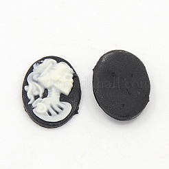 樹脂製カメオのカボション  オーバル  ミックスカラー  13x18mm&nbsp;CRES-M560-M