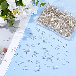 ガラスラッパビーズ2000個  銀並ぶ  銀  6x2mm  穴：0.5mm  2000個/セット&nbsp;SEED-DC0001-14A