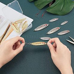 12個 6スタイル 亜鉛合金 釣り餌 ジグヘッド スプーン ルアー  釣りアクセサリー  淡水塩水釣り用  プラチナ·ゴールデン  2個/スタイル&nbsp;FIND-FH0001-61