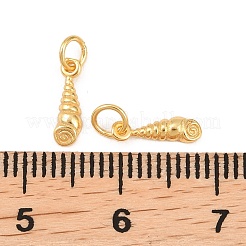 スターリングシルバーのシェル型チャーム925個  スタンプ925個付き  ゴールドカラー  9.5x3x1mm  丸カン：3.8x0.7ミリ  2.6mm内径&nbsp;STER-I023-01G-04