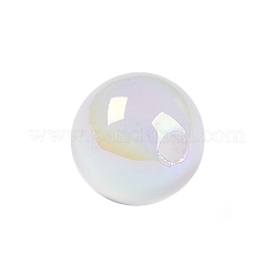 レインボー虹色メッキアクリルビーズ  ラウンド  ホワイト  11.5mm  穴：2mm&nbsp;FIND-B077-01A