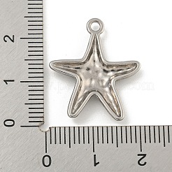 変色しない304ステンレススチールペンダント  ヒトデチャーム  ステンレス鋼色  23x19.5x3mm  穴：2mm&nbsp;STAS-I307-520P