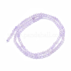 天然ラベンダーアメジストビーズ連売り  多面カット  ラウンド  3mm  穴：0.6~0.8mm  約113個/連  15.35インチ（39cm）&nbsp;G-E411-20B-3mm