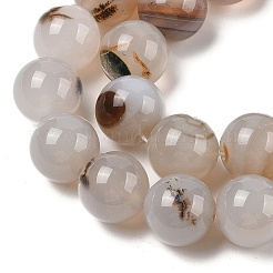 天然樹枝状瑪瑙ビーズ連売り  ラウンド  16mm  穴：1.4mm  約25個/連  15.35''（39センチメートル）&nbsp;G-A248-A07-07
