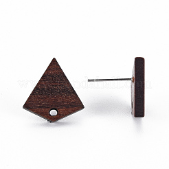ウォールナットウッドスタッドピアスのパーツ  304ステンレスピン付き  凧  ココナッツブラウン  16x15.5mm  穴：1.6mm  ピン：0.6mm&nbsp;WOOD-S054-49