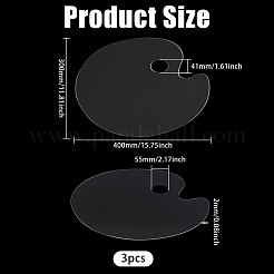 プラスチック水彩オイルパレット  オーバル  透明  300x400x2mm  穴：55x41mm&nbsp;AJEW-WH0696-656