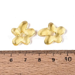 手作りランプワークビーズ  花  ライトカーキ  18~18.5x17~17.5x4~5mm  穴：3~4mm&nbsp;LAMP-N024-38M