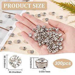 縫い付けラインストーン  マルチ連リンク  アクリルラインストーン  真鍮製爪付き台座付き  衣料品アクセサリー  透明  8x8x6mm  穴：1~1.5mm  300個/箱&nbsp;GACR-GF0001-01